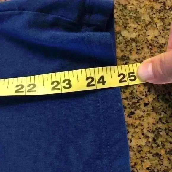 a.n.a. royal blue?  dark blue v-neck long sleeve cotton top women M - Picture 7 of 7